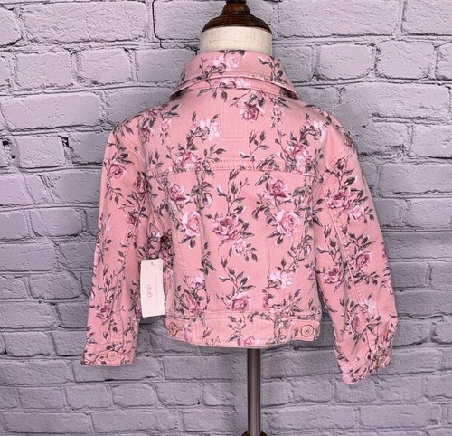 NWT LOVE SHACK FANCY x Gap Kids Girls Pink Denim Jeans Jacket - Size 4 Years 4T - Picture 2 of 7