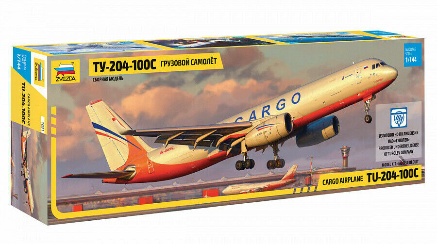ZVEZDA 1:144 KIT AEREO CARGO AIRPLANE TU - 204 - 100C 139 PARTI 36,9 CM ART 7031