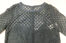 Ann Taylor Loft Dress Women 6 Dark Green NWT Floral Lace 3/4 Sleeve Sheath Lined