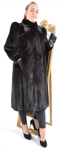 US5043 REAL MINK FUR COAT RANCH MINK JACKET FULL LENGTH SIZE L - NERZMANTEL - Picture 13 of 23