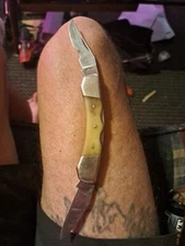 Star 3393-9 440 SS Hand Crafted Lock 2  blade Pocketknife  Japan. Chipped Blade