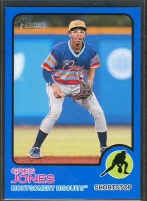 2022 Topps Heritage Minor League Greg Jones #22 BLUE /99 - Tampa Bay Rays (M)