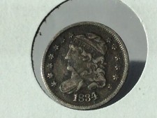 1834 Bust Half Dime in very fine plus