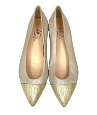 AGL Attilio Giusti Leombruni Mila Leather Pointed Cap Toe Flats 39.5 EU SH10