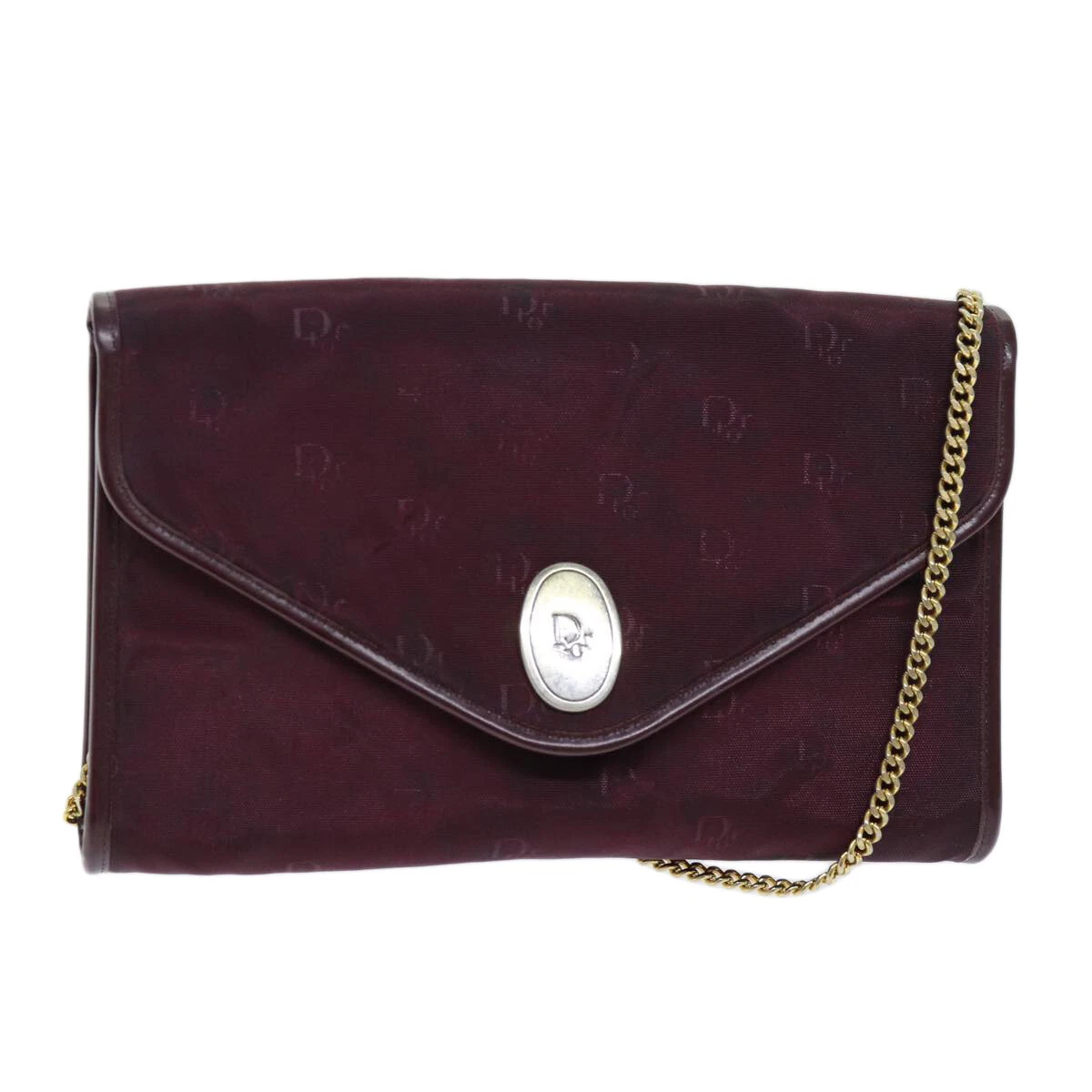 Sac bandoulière chaîne Christian Dior nylon rouge authentique am6209