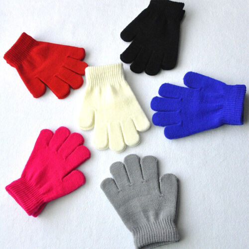 Gants d'hiver à l'épreuve du froid gants chauds monochromes gants acryliques pour enfants - Photo 1 sur 34