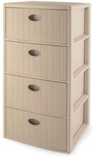 Cassettiera con ruote e 4 cassetti effetto vimini Stefanplast Elegance CASHMIRE
