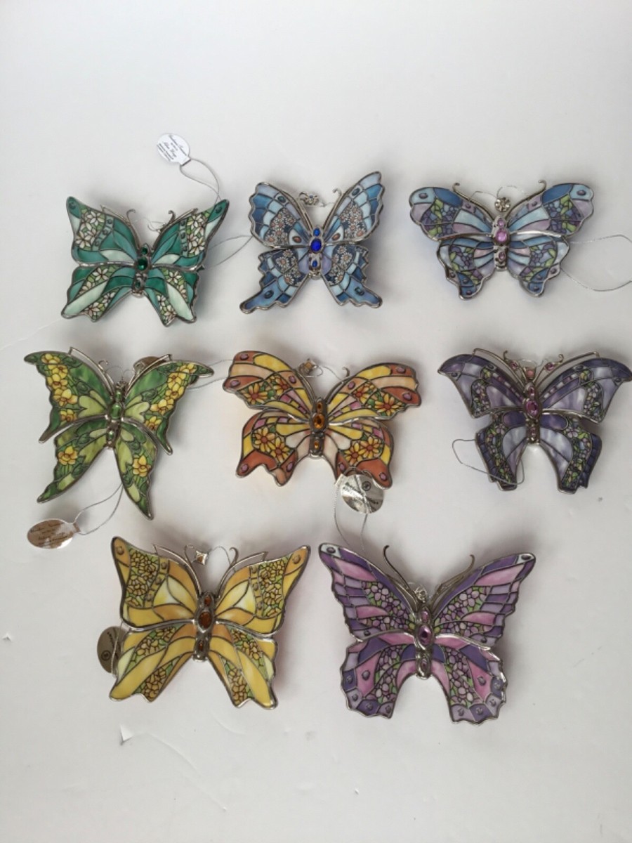 Bradford Heirloom Porcelain Silken Wings Butterflies 8 Jewel