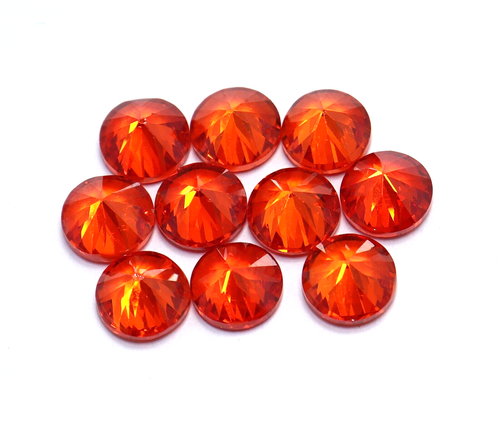 Lote de 20 piedras preciosas sueltas de circón naranja natural corte redondo de aproximadamente 9 mm con regalo - Imagen 7 de 7