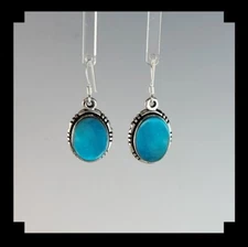 Sterling and Kingman Turquoise Earrings