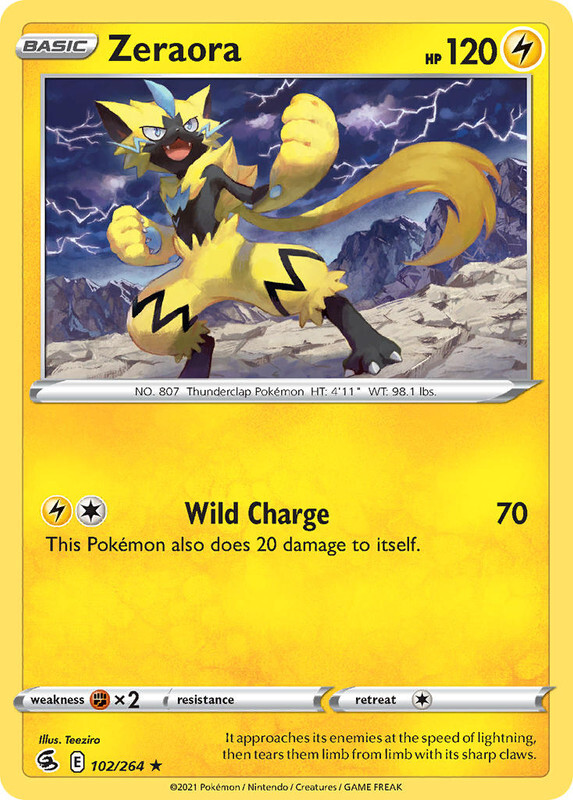 Zeraora 102/264 Rare Fusion Strike Pokemon TCG