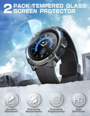 SUPCASE For Galaxy Watch 5 Pro 45mm Wristwatch Bands Case w/ 2 Pack Screen Cover