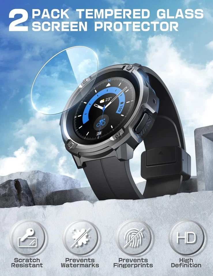 SUPCASE Unicorn For Galaxy Watch 5 Pro (45mm) Bands Case w/ 2 Pack Screen Cover - Image 4 of 4