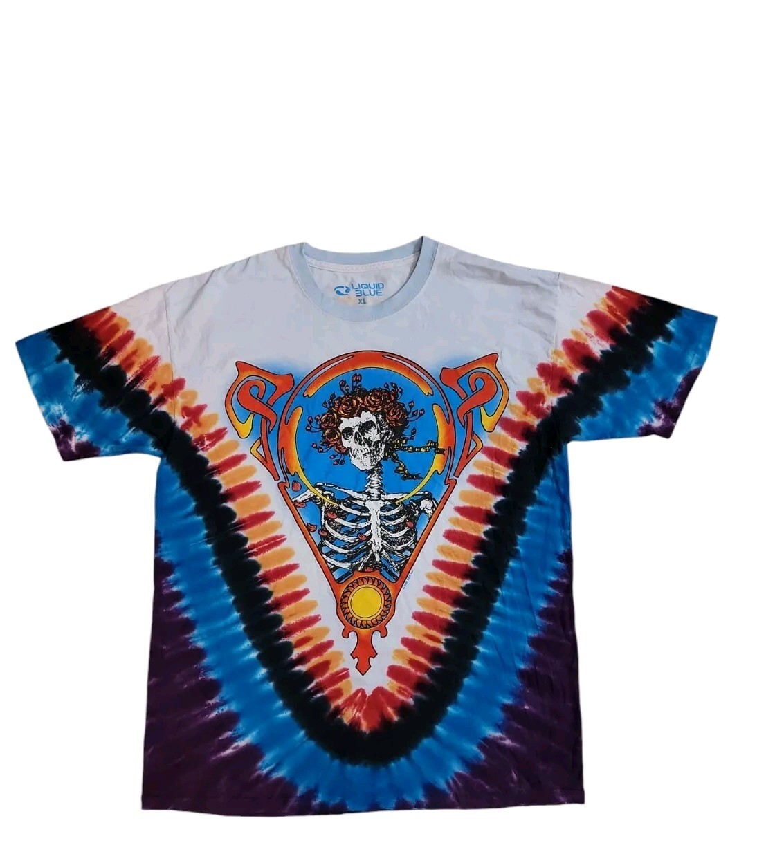 Grateful Dead Revolutionary Dead Tie Dye T-Shirt - Liquid Blue Graphic Tee (S-2XL)