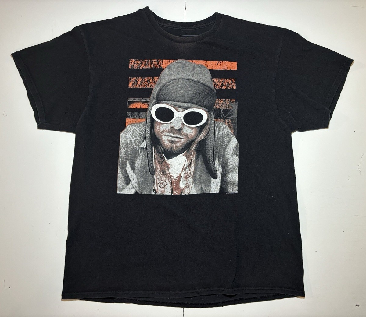 ◆豪華海外アーティスト　直筆サイン入りTシャツ　soul camp 2015◆ Line Nation XL Kurt Cobain Sunglasses Tee T Shirt Grunge End of