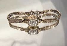 Vintage Hamilton 10K RGP Bezel White Dial Ladies Watch 10K GF Kreisler USA Band