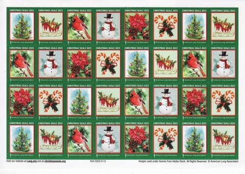 123-1.0pac, 2023 ALA National Design U.S. Christmas Seal Packet - Picture 3 of 12