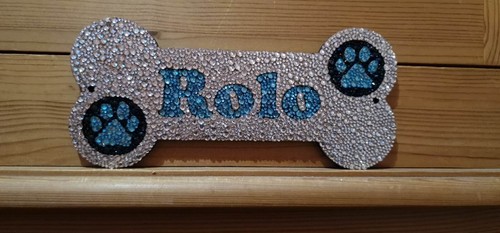 Rhinestone Dog Name Plaque/Sign/Memorial - see description - Picture 2 of 3