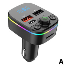 Wireless FM Radio Kit Bluetooth 5.0 Car FM Transmitter Fast Colorful Charger and