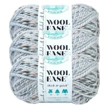 (3 Pack) Lion Brand Yarn 640-548D Wool-Ease Thick & Quick Bulky Yarn, Arctic Ice