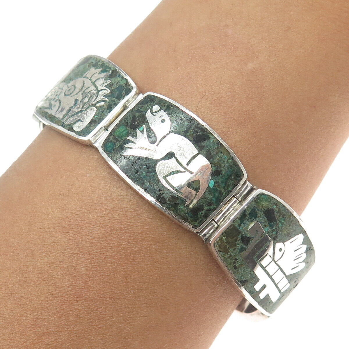 Best Vintage Native American Navajo Azurite Sterling Silver Bracelet Best Vintage Native American Navajo Azurite Sterling Silver Bracelet