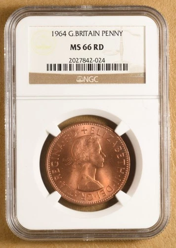 1964 Great Britain Penny NGC MS66RD