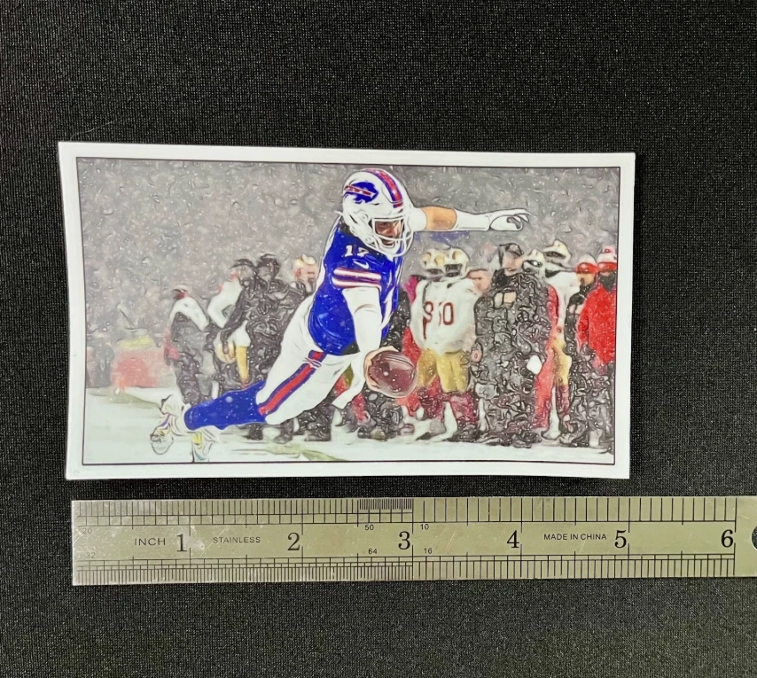 Adesivo de vinil à prova d'água Buffalos Josh Allen icônico ventilador notas de mergulho na neve carro - Imagem 3 de 4