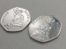 2018 - Peter Rabbit & Flopsy Bunny - 50p Fifty Pence Coin -    Circulated (T20)
