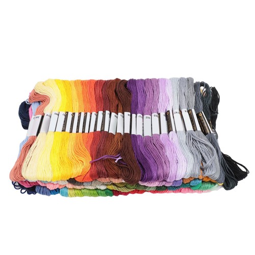 100 Skeins Embroidery Thread Polyester 6 Strands Bright Rich Colors Embroi. - Picture 7 of 12