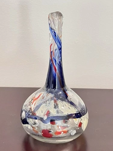 Murano? Blown Candy Swirl Design Art Glass Piece Signed & Dated 1967