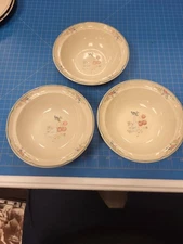 International China Stoneware Japan Bowls Set 3 Peach Design 8 Inch