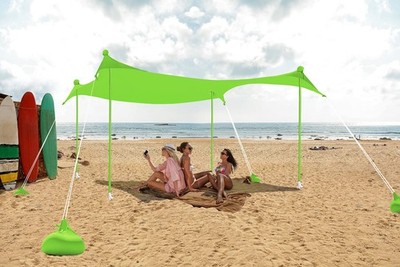 Abccanopy Beach Portable Sun Shelter For Beach Camping Trips 10X9 Ft Kelly Green