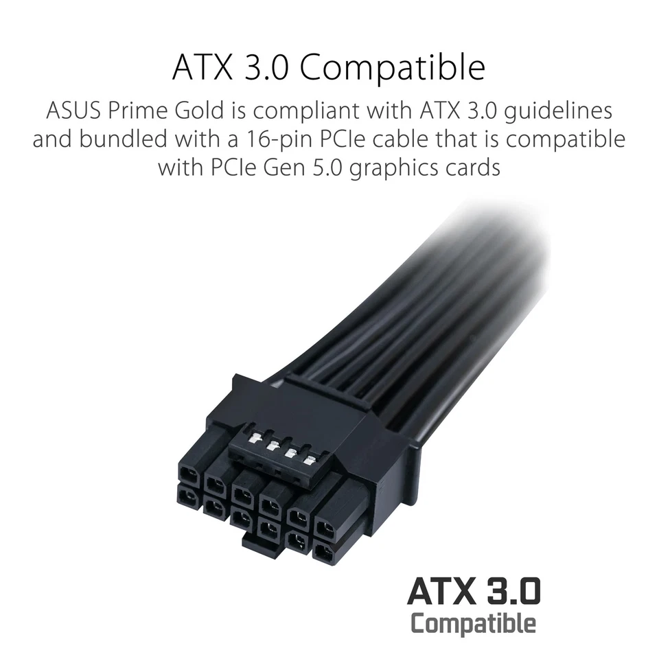 ASUS Prime 850W Gold Power Supply ATX 30 Dual Ball Fan 80 Plus Gold Certified - Image 4 of 4