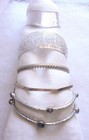 Vintage Current Silver Tone Hematite Rhinestone Bangle Cuff Bracelet Lot — photo 4