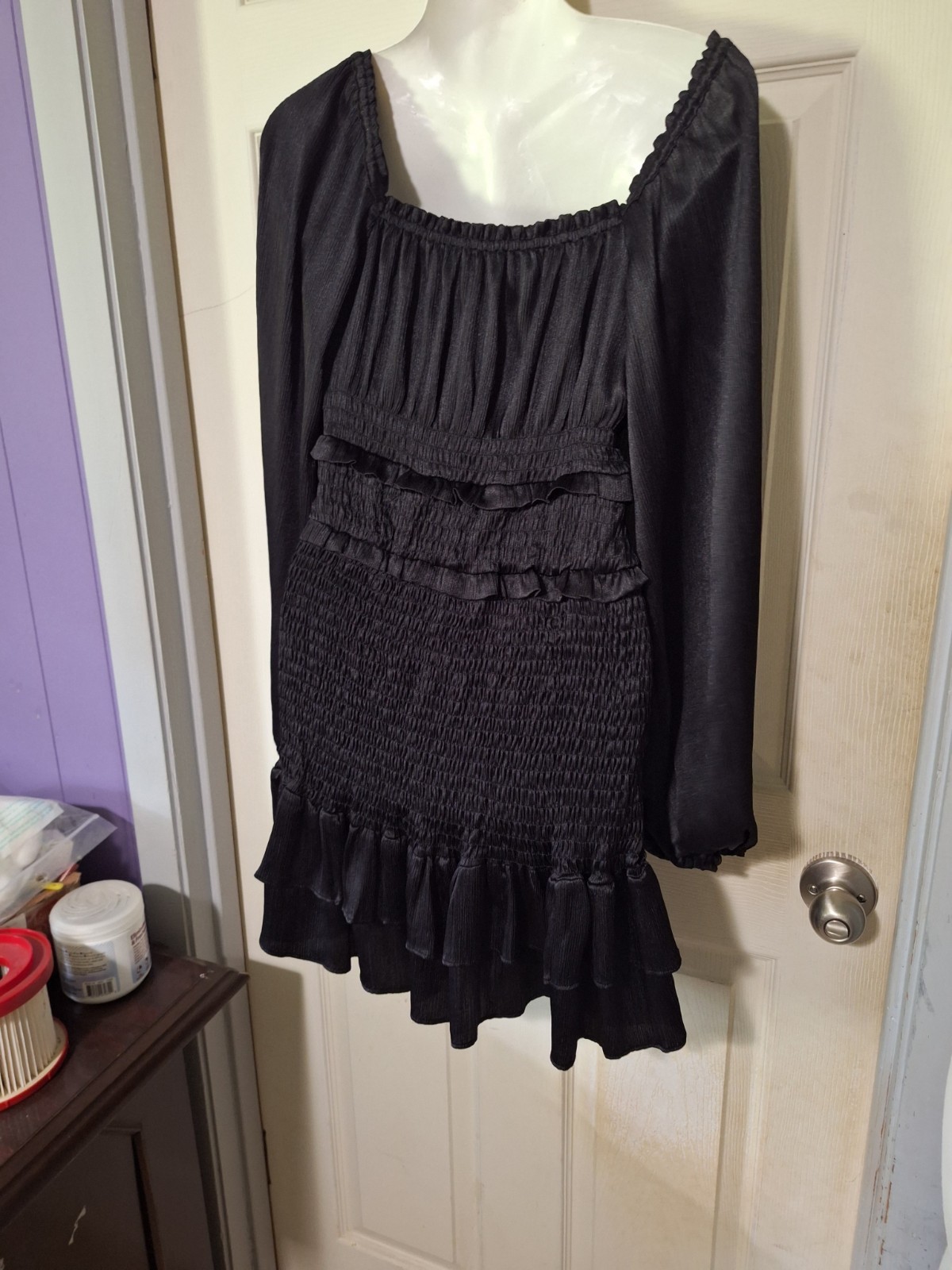 LONG SLEEVE SOLID DRESS - image 1