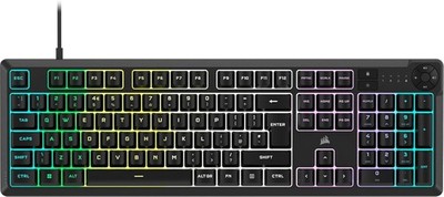 Corsair K55 CORE RGB Membrane Wired Gaming Keyboard UK QWERTY Black - Quiet,