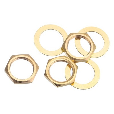 MECCANIXITY 3 Set Guitar Nuts and Washers 3/8'' Input 3/8 Inch, Gold