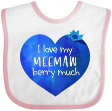 Inktastic I Love My Meemaw Berry Much Baby Bib Meemaws New Grandma Grandmother
