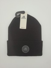 Adidas Women's Wide Cuff 2 Fold Black Grey Knit Beanie Hat IV3007 OSFA New