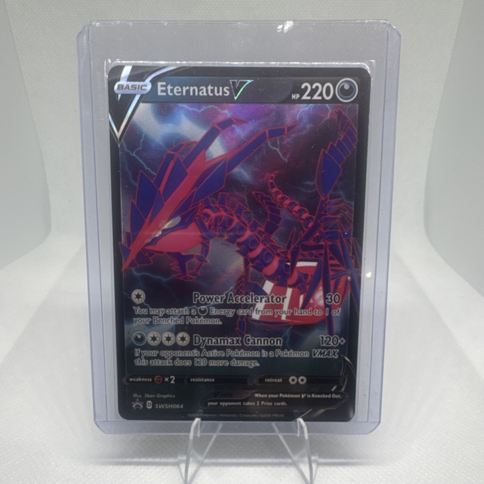 Pokémon Eternatus V Basic SWSH064 Sword & Shield Promo Black Star HP 220 Foil