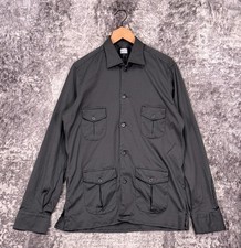 Edoardo Borrelli Napoli Jacket 16.5 / Large Mens Cotton Silk Jersey Overshirt