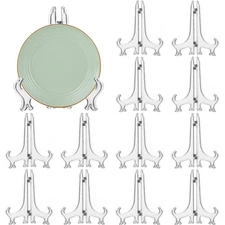 12 Pcs 6 Inch Plastic Easels Plate Display Stands Picture Frame Stand Holder