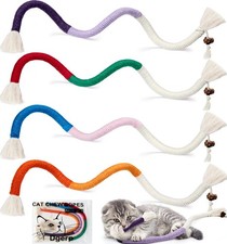 Cat Chew Ropes 4-Pack with Refillable Catnip - Safe Interactive Toys for Kittens
