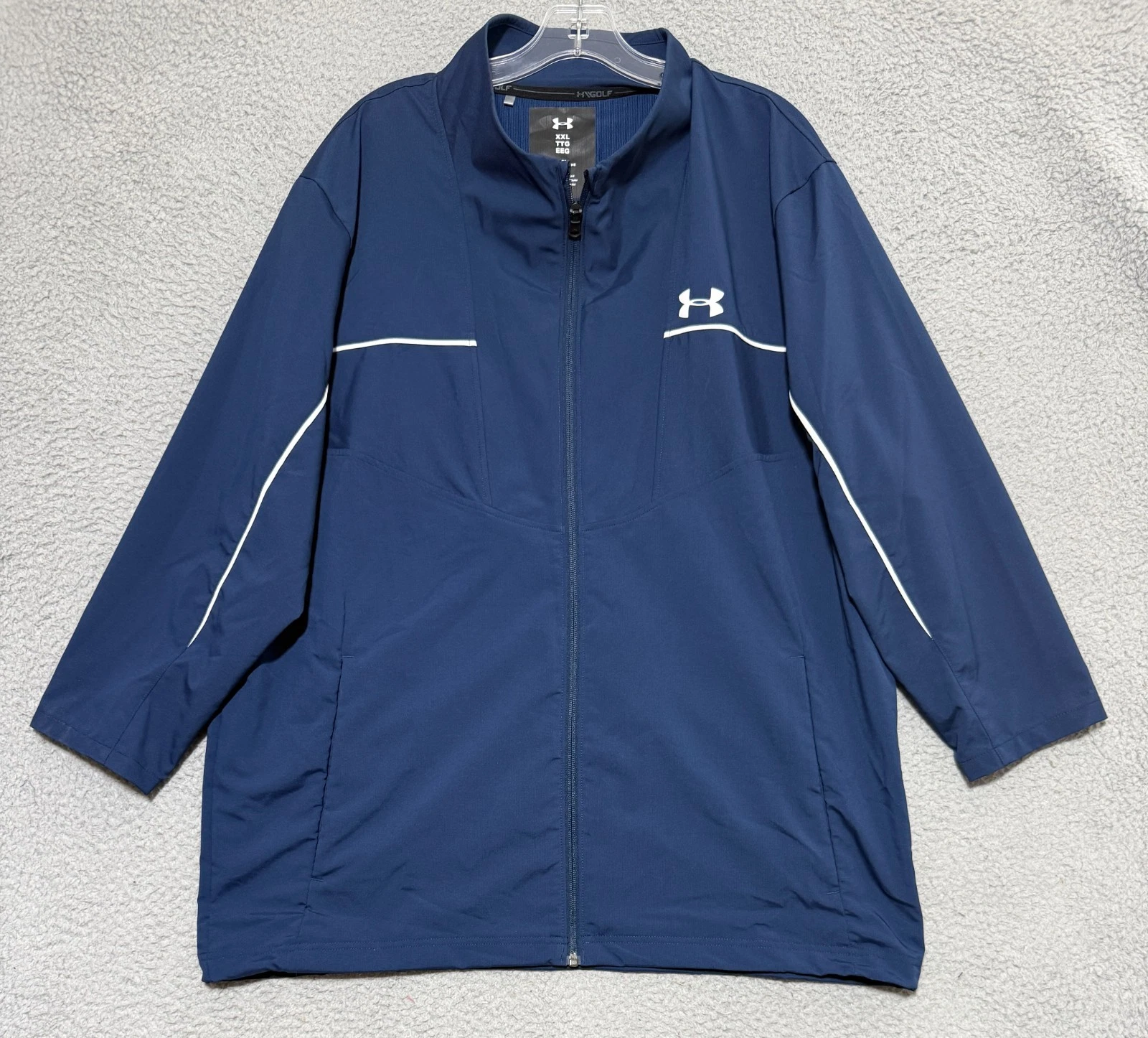 Under Armour Golf Storm WIndstrike Full zip jacket Mens 2XL Navy Blue Loose