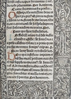 Original Book of Hours Sheet Horae Vostre Paris 1501