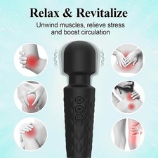 Handheld Massager 20 Speed Wand Vibrating Massage Magic Full Body Therapy Motor