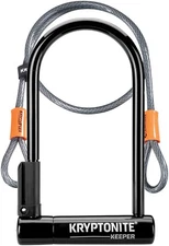 Kryptonite Keeper U-Lock 4 x 8" Keyed Black Includes 4' Cable and Bracket