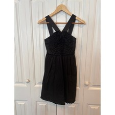 Anthropologie Burlapp Black Floral Dress Size 2