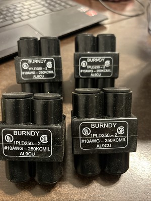 NEW BURNDY 1PLD250-2 Wire Connector Lot of 4