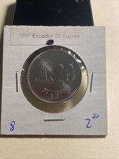 1991 Ecuador 20 Sucre BU Free Shipping
